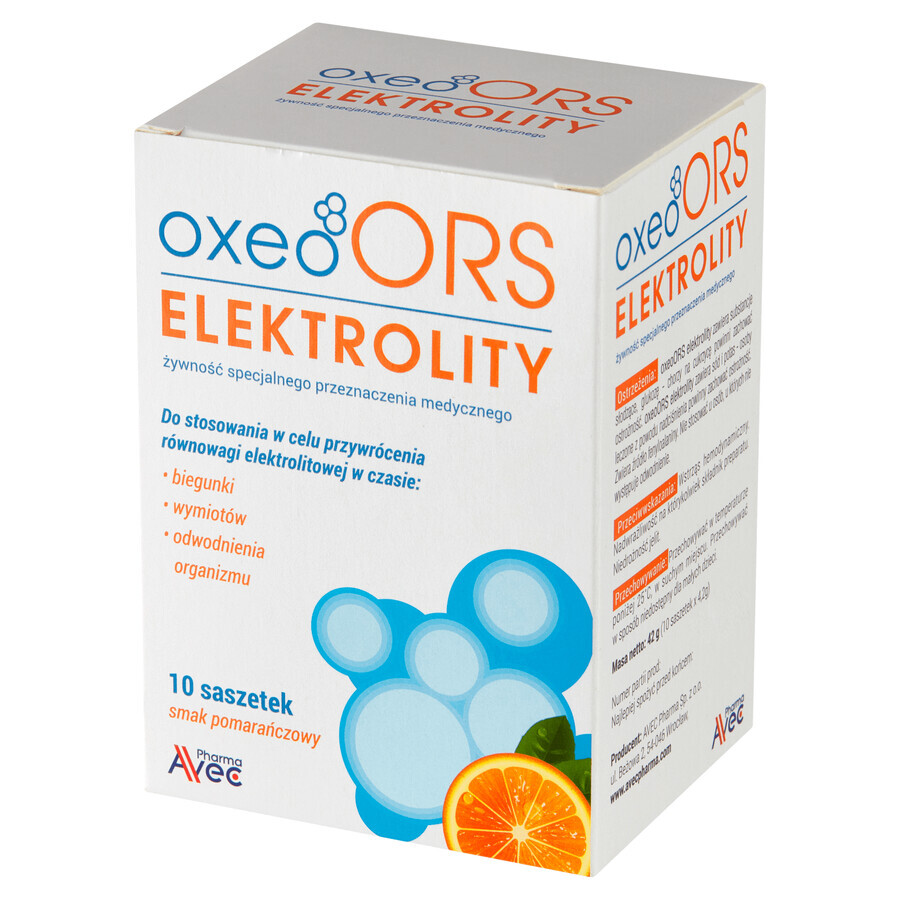 Oxeo SRO Electrolytes, goût orange, 4,2 g x 10 sachets