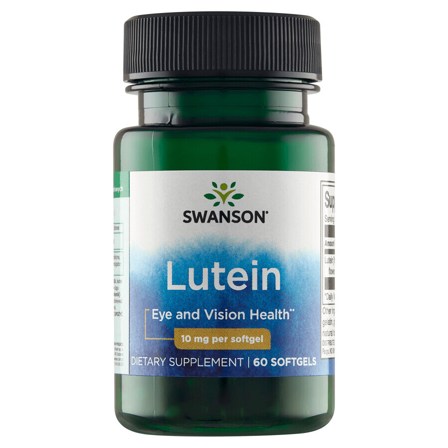 Swanson Lutein, lutéine 10 mg, 60 capsules de gel