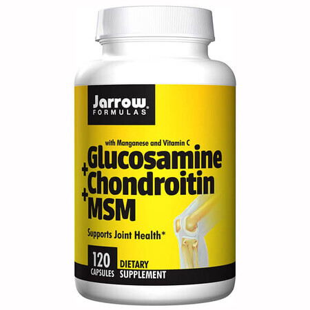 Jarrow Formulas Glucosamine + Chondroïtine + MSM, 120 gélules