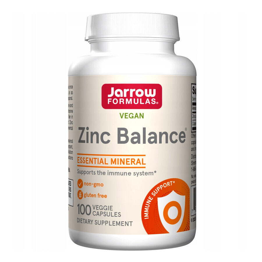 Jarrow Formulas Zinc Balance, zinc + cuivre, 100 gélules