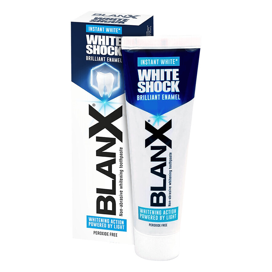 BlanX White Shock, dentifrice blanchissant activé par la lumière, 75 ml