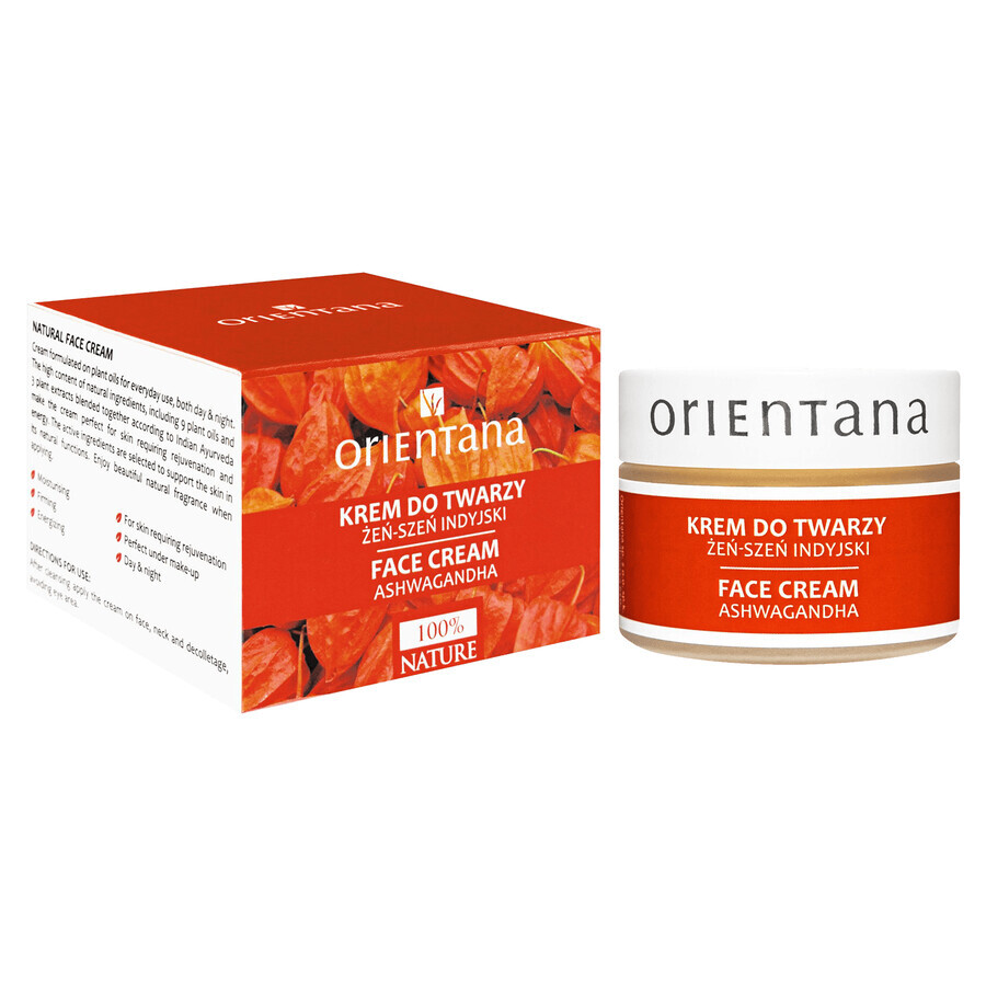 Orientana, crème de jour et de nuit pour le visage, ashwagandha et ginseng indien, 40 g