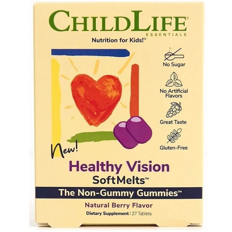 Gelées douces Vision saine Childlife Essentials, 27 comprimés, Secom