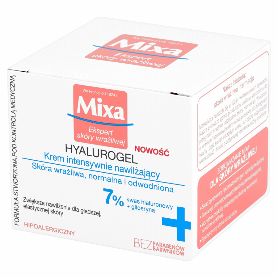 Mixa Hyalurogel, gel-crème hydratant 24 h, peau normale et sèche, 50 ml