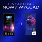 Durex Intense, Kondome mit stimulierendem Gel, gerippt mit Paspel, 10 Stück