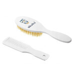 AKUKU, brosse et peigne en poils naturels pour enfants, blanc, A0307