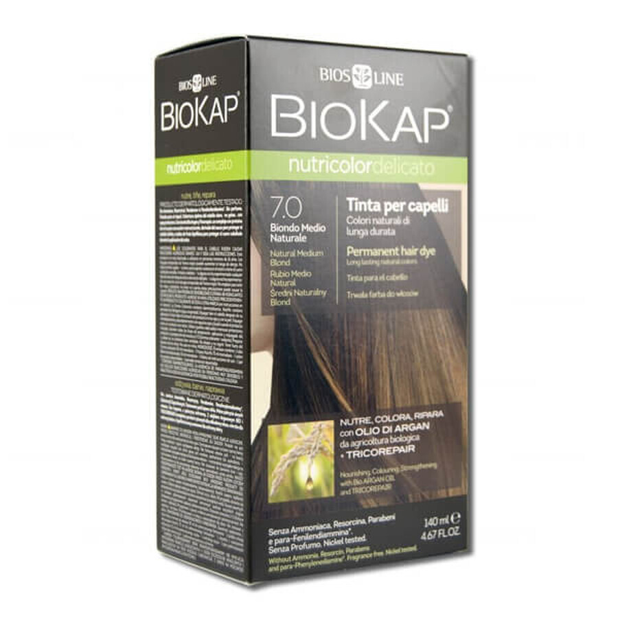 Biokap Nutricolor Delicato, Haarfarbe, 7.0 mittel natürliches Blond, 140 ml