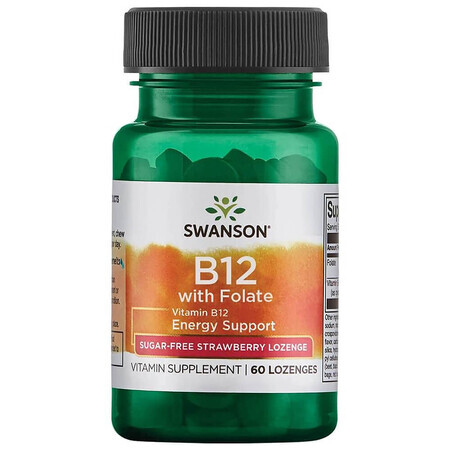 Swanson B-12 avec Folate, vitamine B12 et acide folique, 60 comprimés sublinguaux