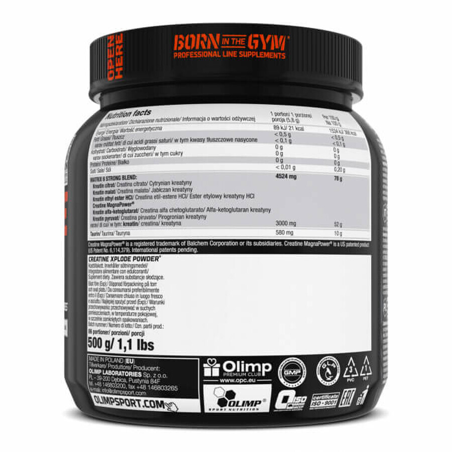 Olimp Creatine Xplode Powder, saveur orange, 500 g