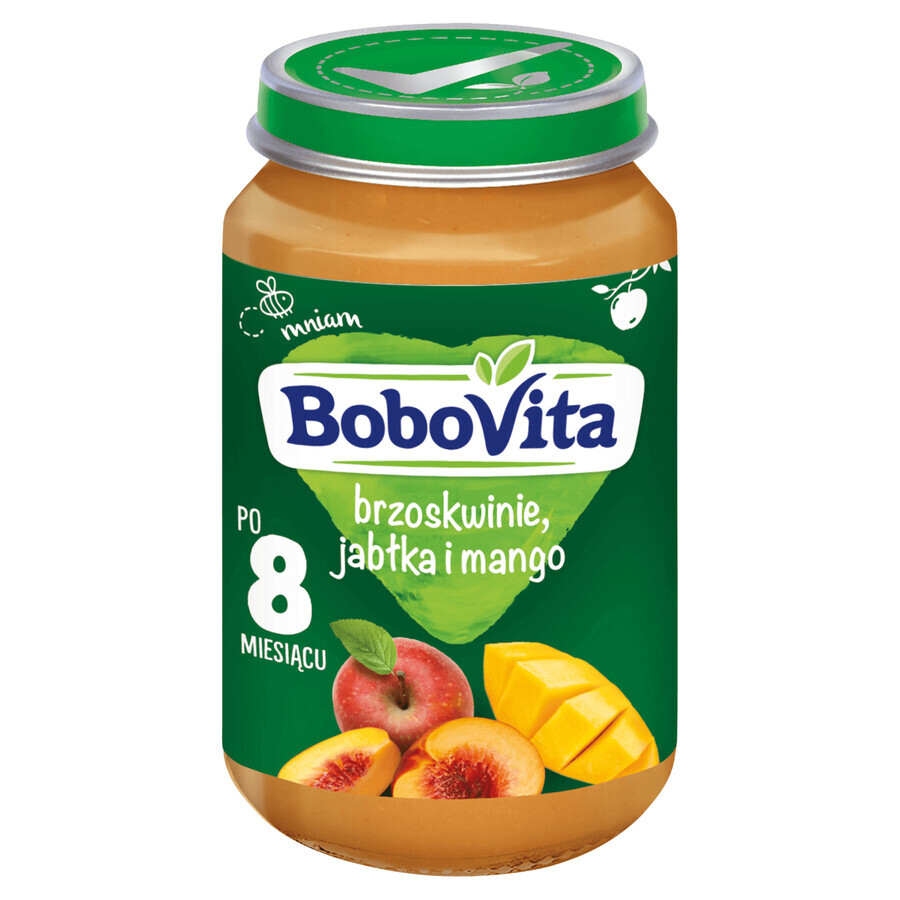 BoboVita Postre, melocotón, manzana, mango, después de 8 meses, 190 g