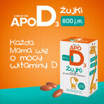 ApoD3 Chews, vitamine D3 800 UI pour les enfants de plus de 3 ans, saveur orange, 30 capsules molles à mâcher 