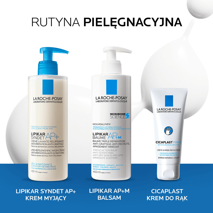 La Roche-Posay Lipikar Syndet AP+, crème corps relipidante, dès la naissance, 400 ml