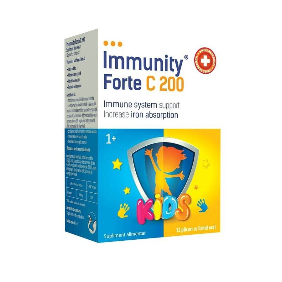 Immunity Forte C200 KIDS, 12 sachets avec liquide oral, MBA Pharma