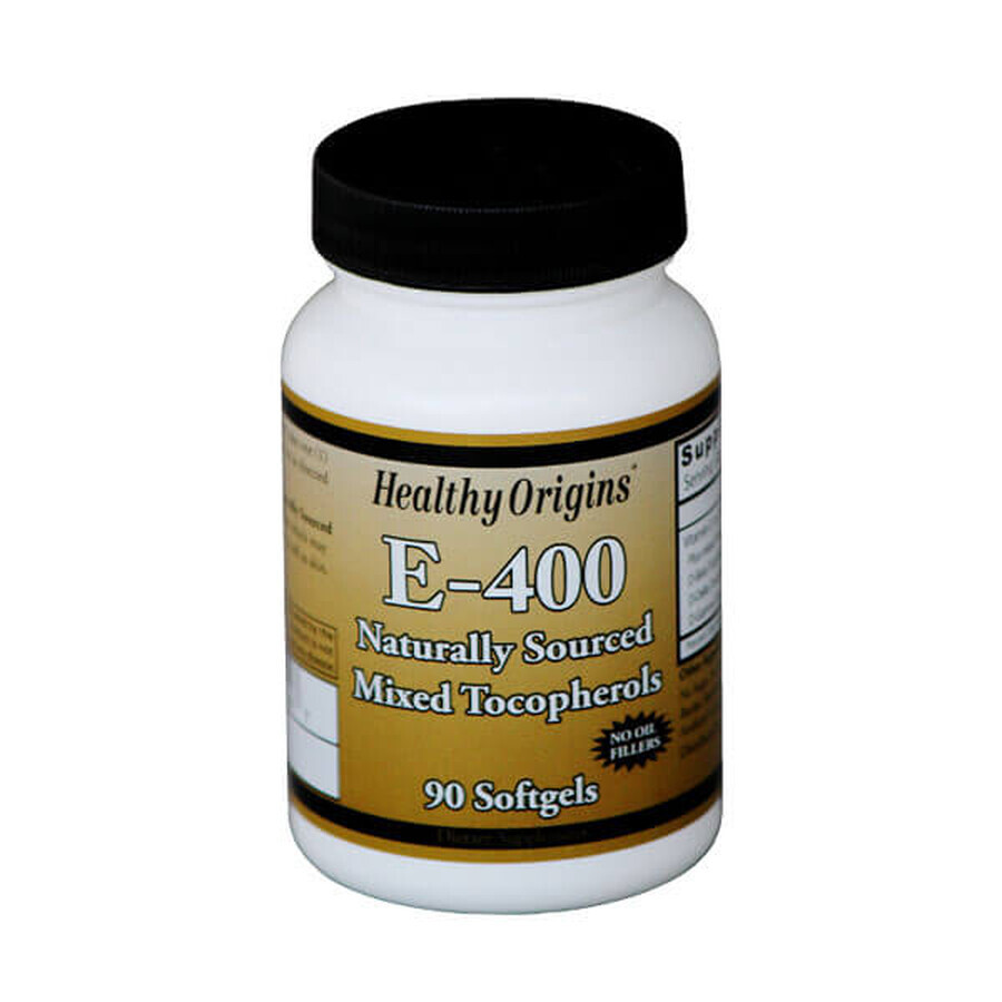 Healthy Origins, Vitamine E 400 IU, 90 gélules