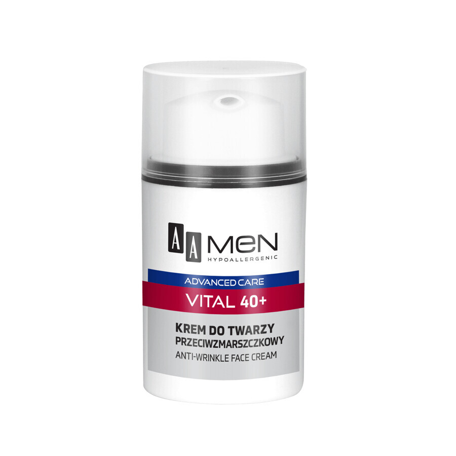 AA Men Advanced Care Vital 40+, crème visage anti-rides, 50 ml