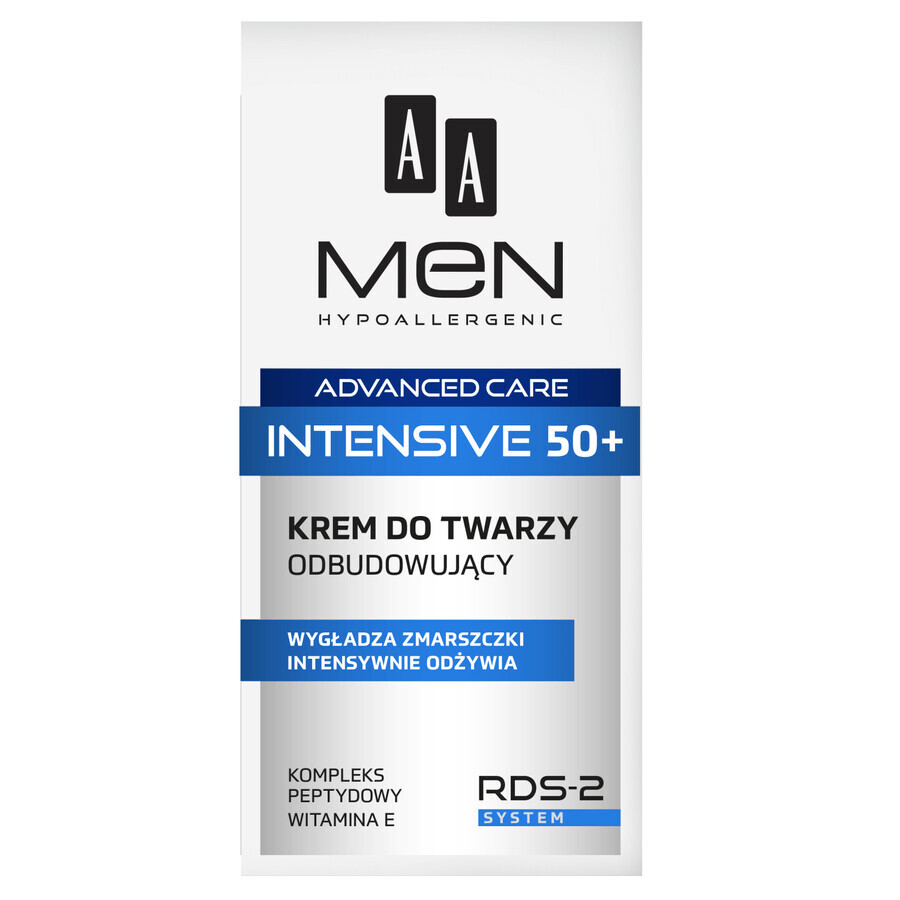 AA Men Intensive 50+, crème réparatrice pour le visage, 50 ml