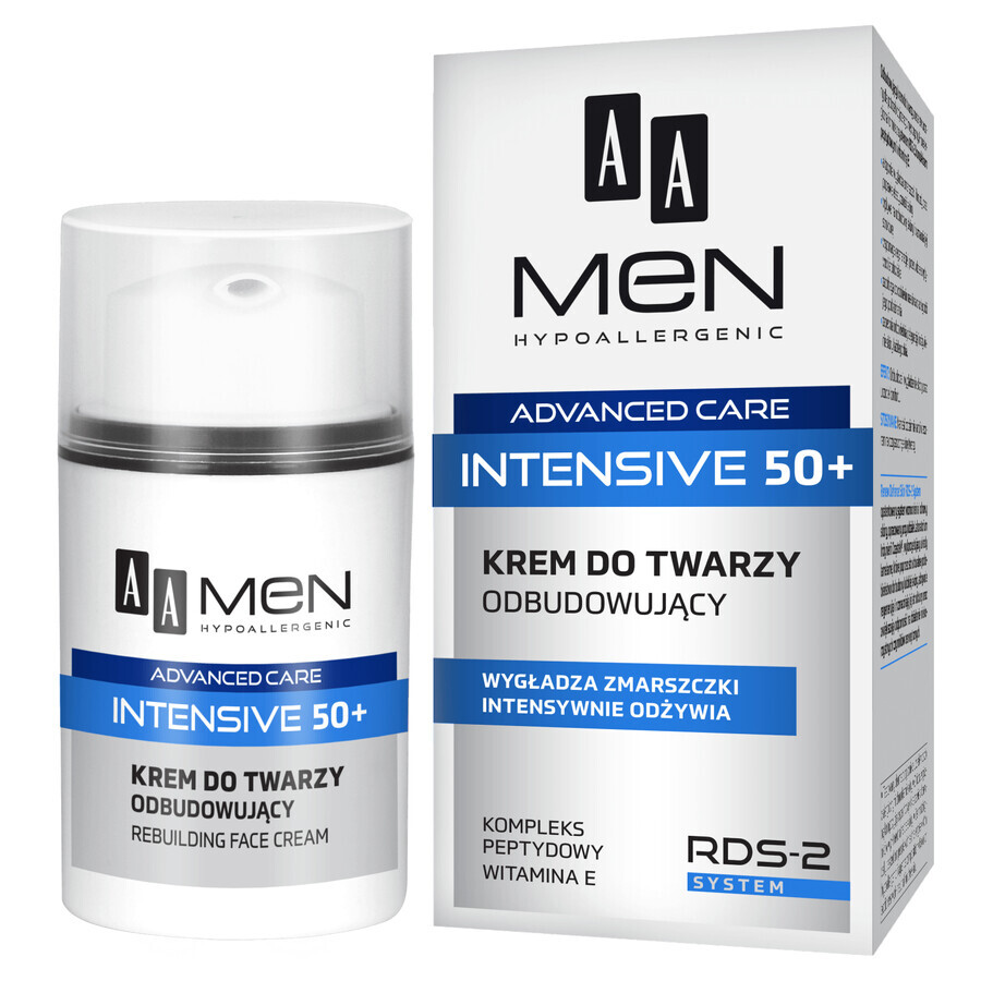 AA Men Intensive 50+, crème réparatrice pour le visage, 50 ml