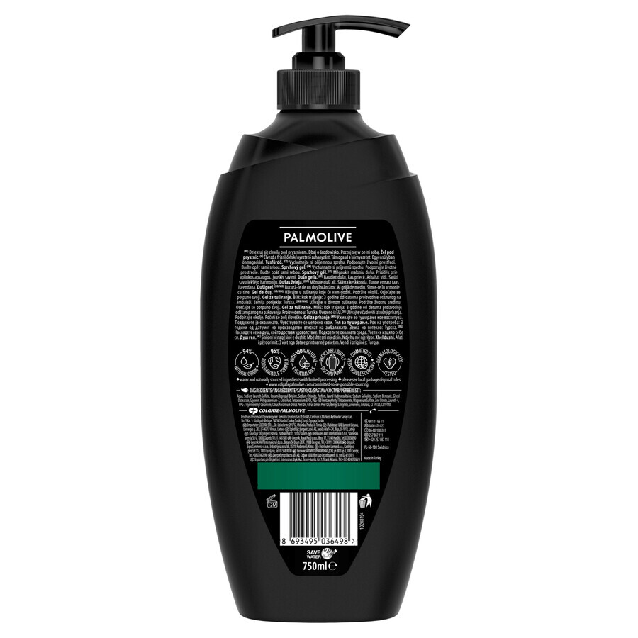 Palmolive Men, Gel douche 3-en-1, Energisant, 750 ml