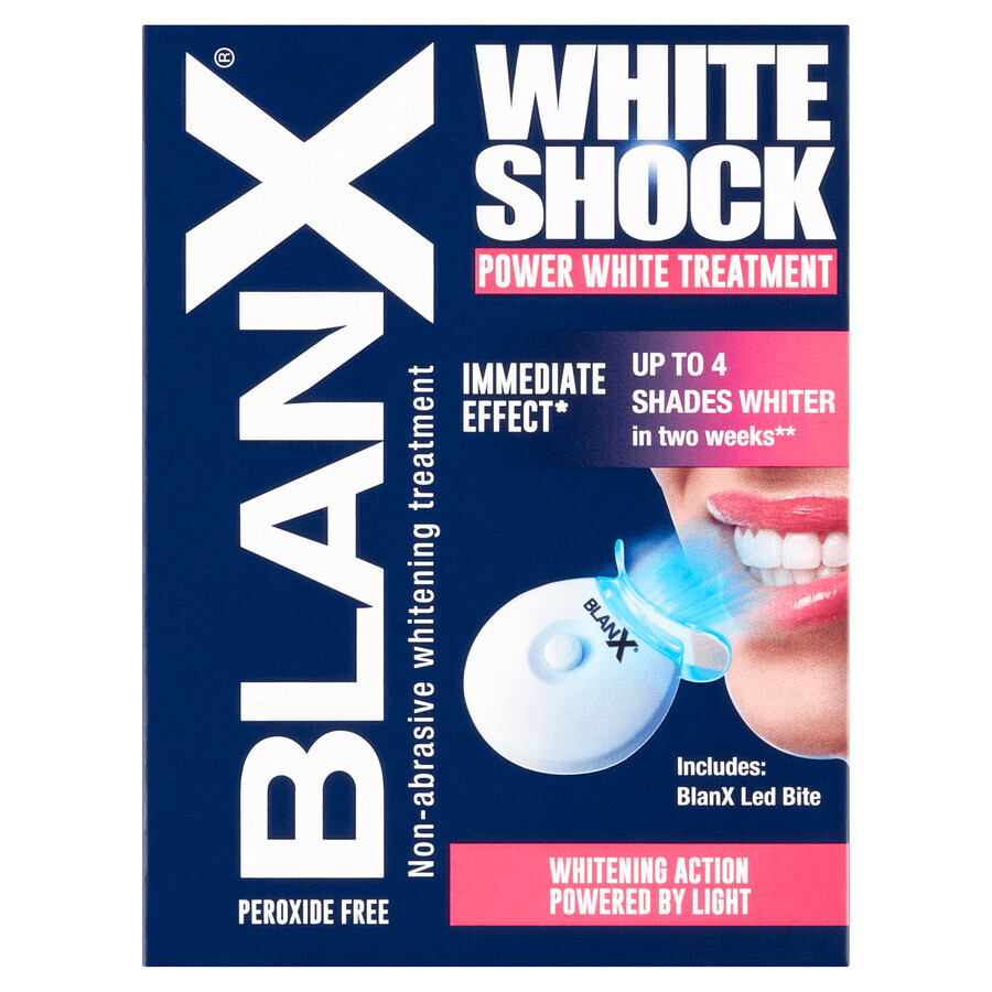 BlanX White Shock, système de blanchiment des dents, dentifrice, 50 ml + Blanx Led Bite