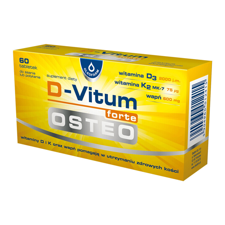 D-Vitum Forte Osteo, 60 compresse da succhiare o deglutire