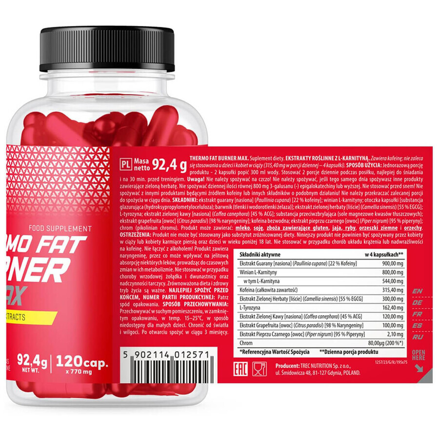 Trec Thermo Fat Burner Max, 120 gélules