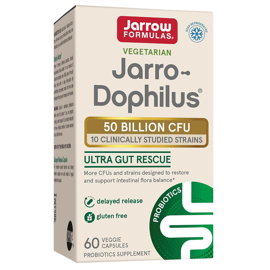 Jarrow Formulas Jarro-Dophilus, probiotic, 60 vegan capsules