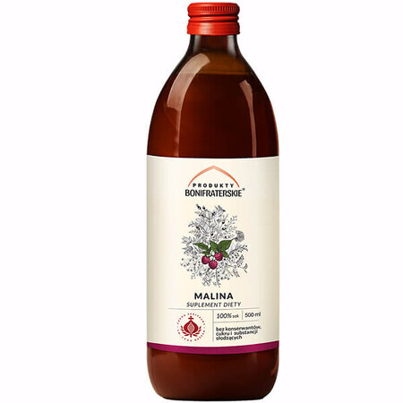 Productos Bonifraterskie Frambuesa, zumo de fruta con vitamina C, 500 ml