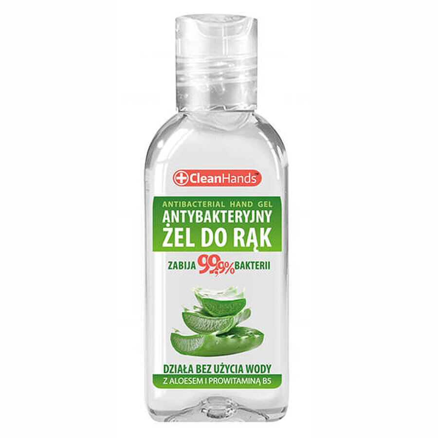 CleanHands, gel antibactérien pour les mains à l'aloe vera et à la provitamine B5, 50 ml