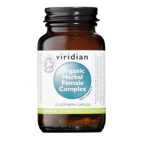 Viridian Organic Herbal Female Complex, un complexe de plantes biologiques pour les femmes 30 gélules