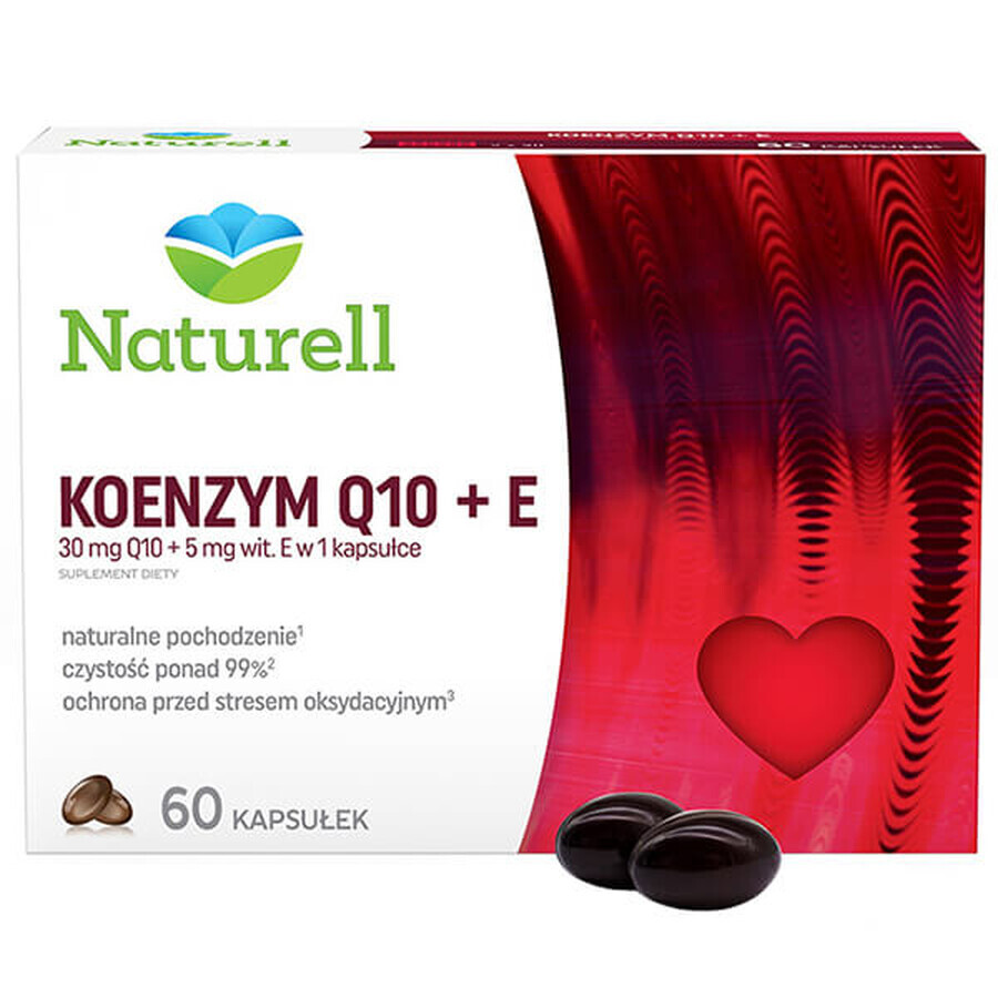 Naturell, Coenzima Q-10 30 mg + Vitamina E, 60 cápsulas