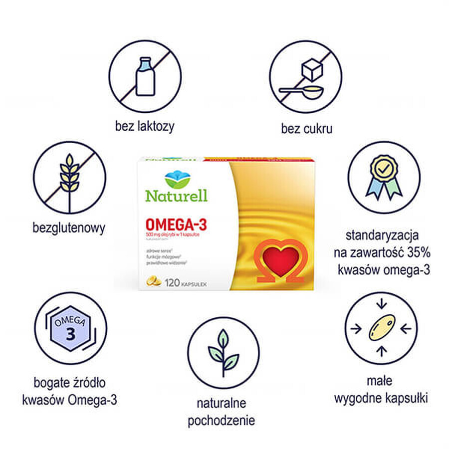 Naturell Omega 3, 120 Kapseln