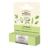 Green Pharmacy, lip balm, aloe vera and lime, intensely moisturizing, SPF 10, 3.6 g