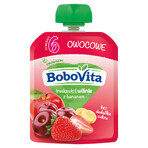 BoboVita Mousse en tube, fraises et cerises avec banane, après 6 mois, 80 g