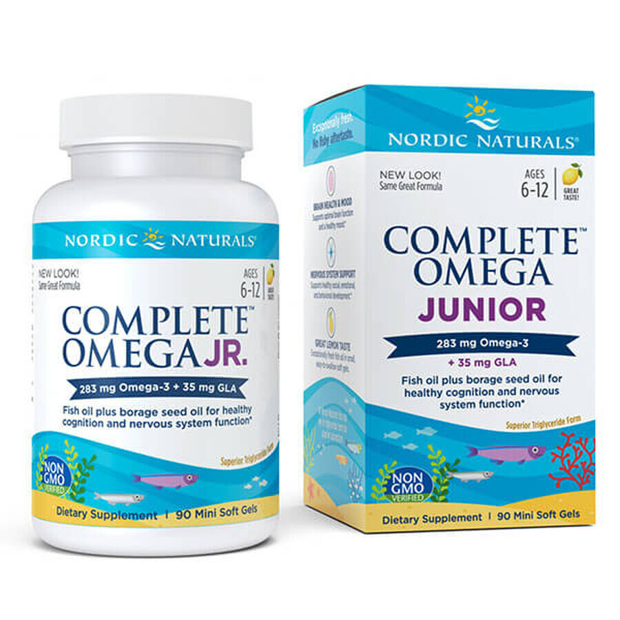 Nordic Naturals Complete Omega Junior, per bambini da 6 a 12 anni, gusto limone, 90 capsule