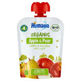 Humana, Mousse bio, pomme et poire, après 4 mois, 90 g