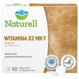 Naturell Vitamin K2 MK-7, vitamina K 75 µg, 60 comprimidos masticables