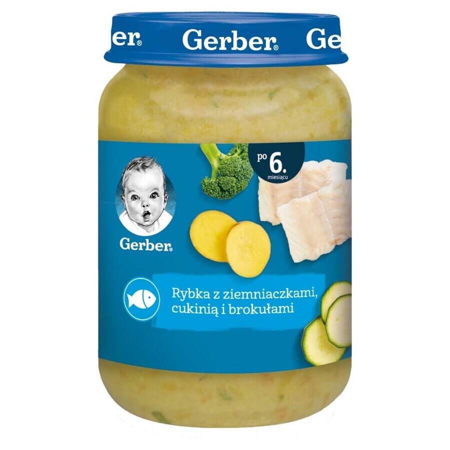 Gerber Obiadek, pescado con patatas, calabacín y brócoli, a partir de los 6 meses, 190 g