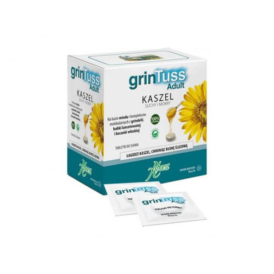 GrinTuss Adult, droge en natte hoest, 20 zuigtabletten