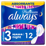 Always Platinum, serviettes hygiéniques, Ultra Night, 12 pièces