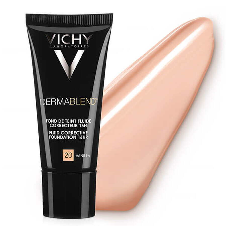 Vichy Dermablend, fluide correcteur, n° 20, vanille, 30 ml