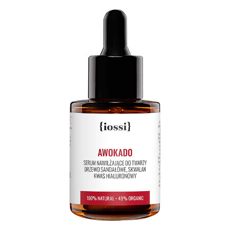 Iossi, sérum hydratant pour le visage, avocat, bois de santal et acide hyaluronique, 30 ml