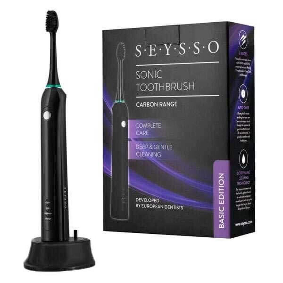 Seysso Carbon Basic, brosse à dents sonique, noir, 1 pièce