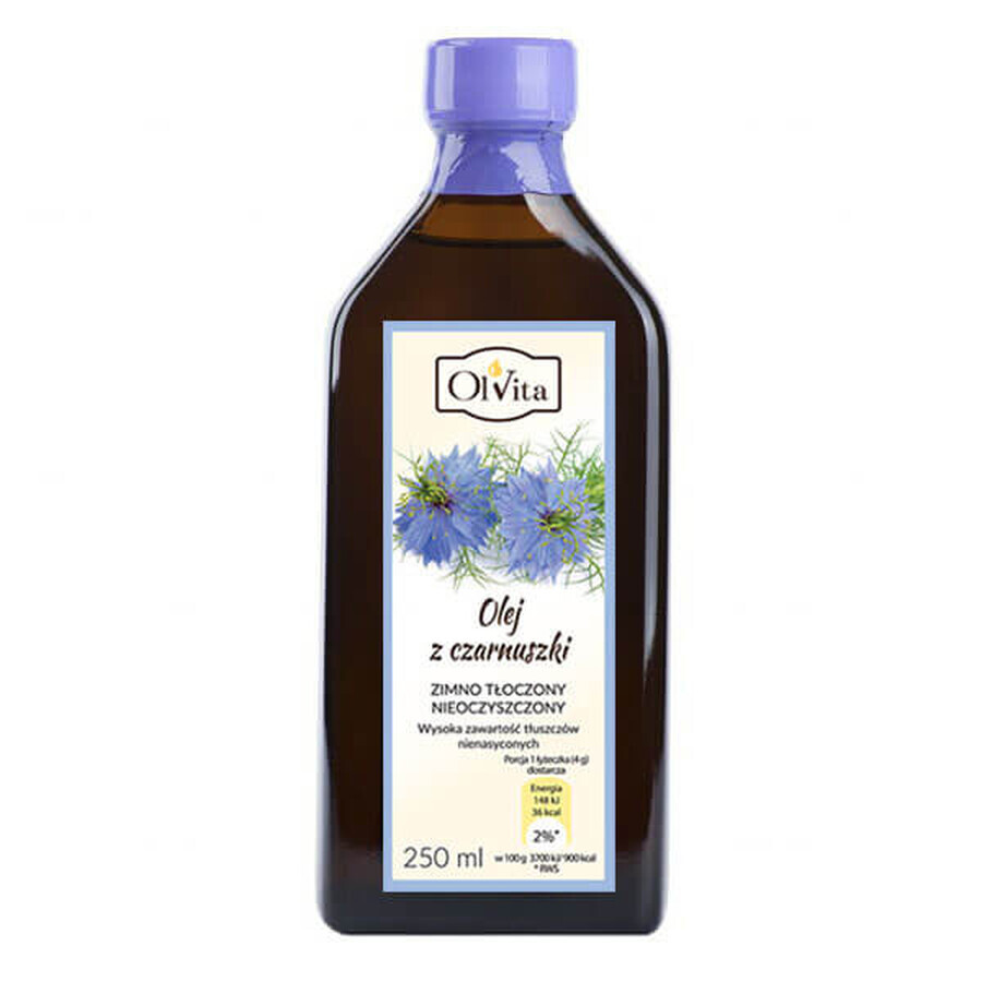 OlVita huile de cumin pressée à froid, non purifiée, 250 ml