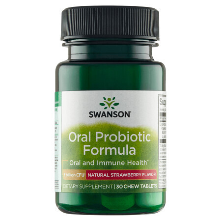 Swanson Oral Probiotic Formula, goût fraise, 30 pastilles