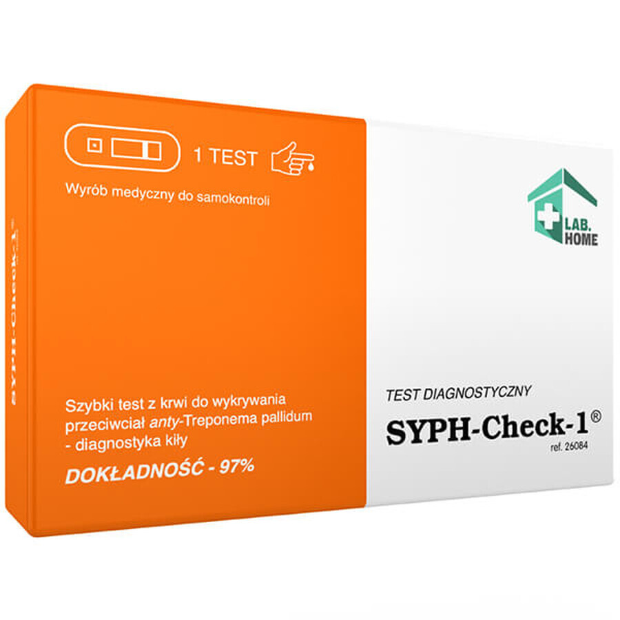 LabHome Syph-Check-1, T. pallidum antibody detection blood test, syphilis diagnosis, 1pc