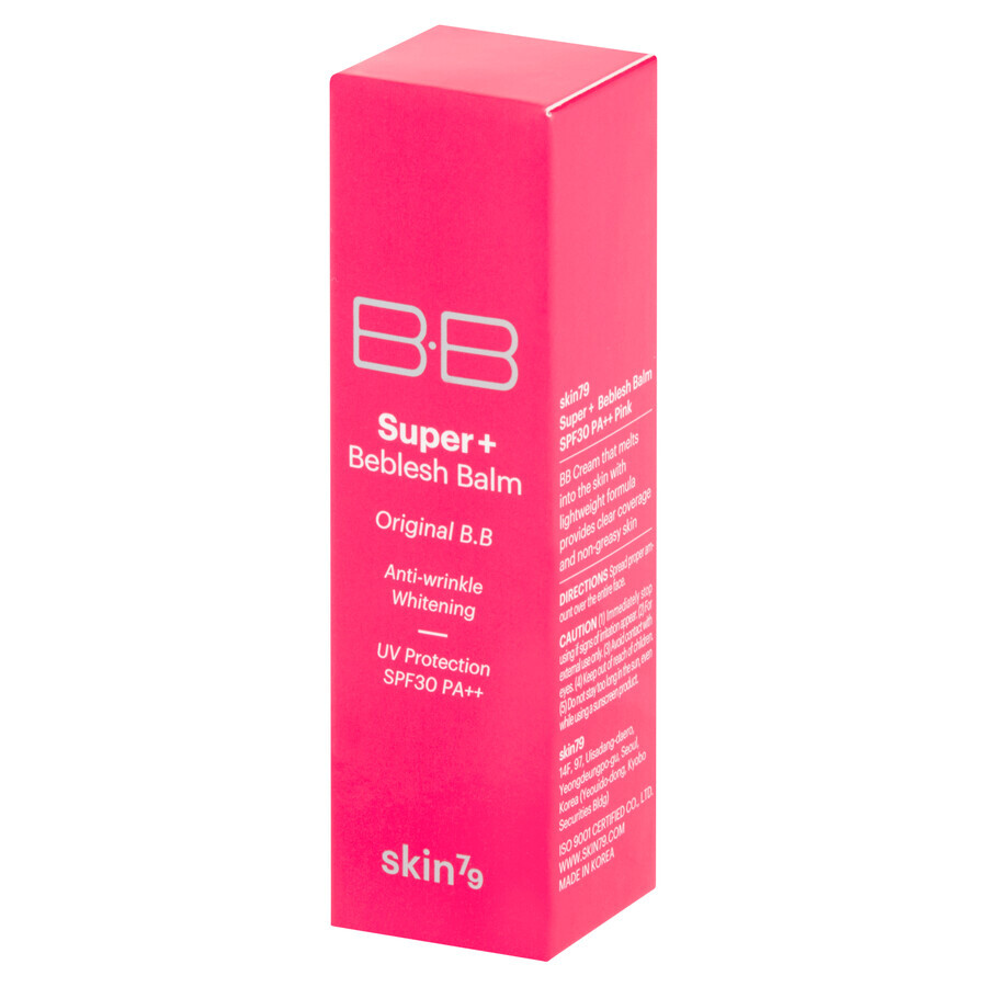 Skin79, BB Super + Beblesh Balm Pink, Facial Toning Cream, 7g