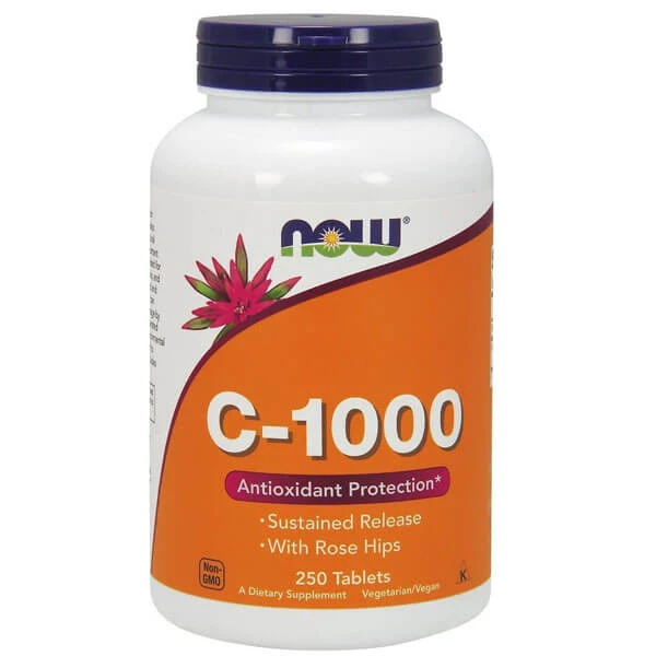 Now Foods C-1000, Vitamine C + Cynorrhodon, 250 Comprimés