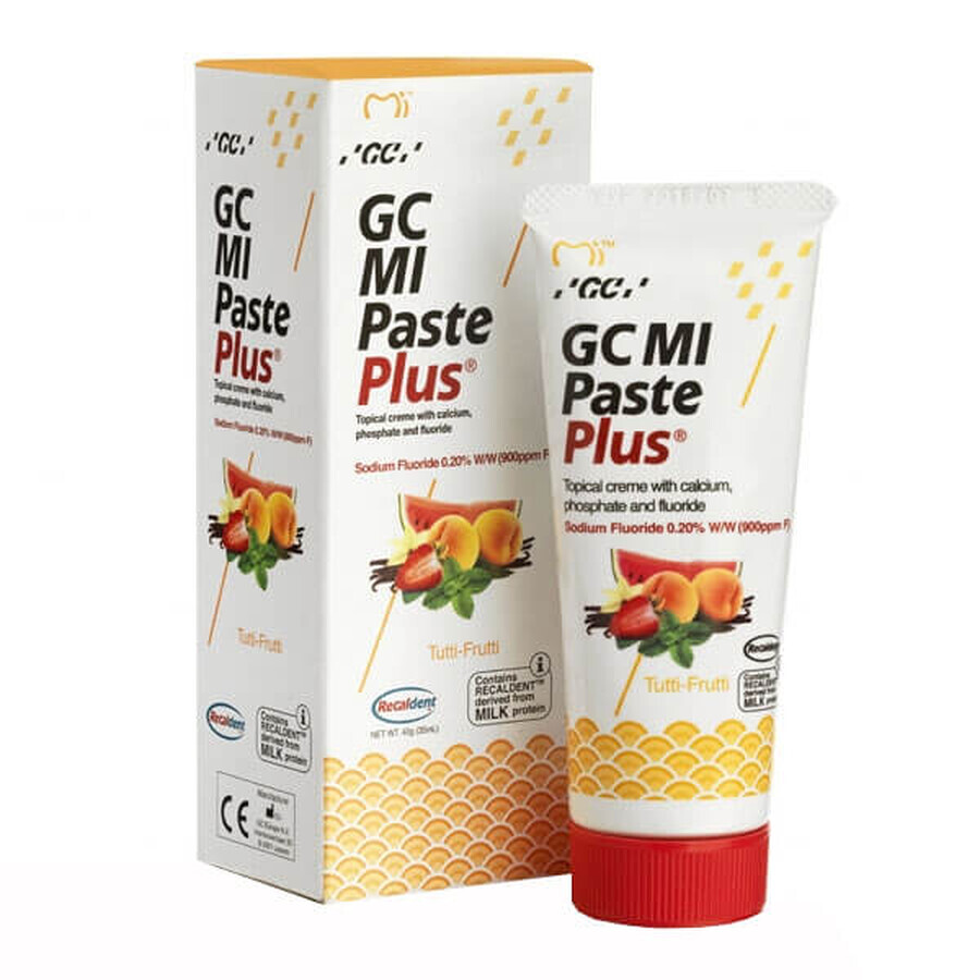 GC MI Paste Plus, pasta para uso tópico, sabor tutti-frutti, 35 ml