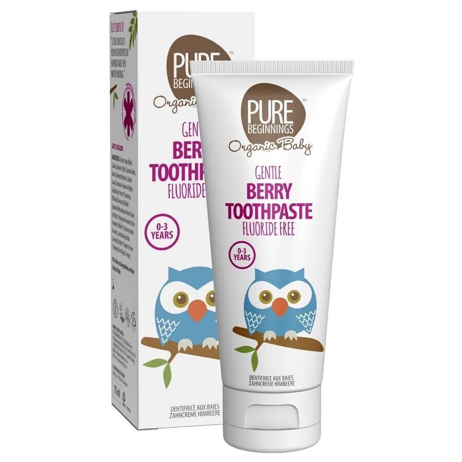 Pure Beginnings Organic Baby, dentifrice au xylitol, goût framboise mûre, 75 ml