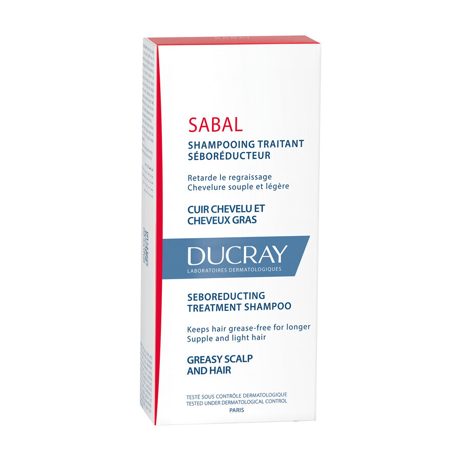 Ducray Sabal, shampooing séborégulateur pour cheveux gras, 200 ml